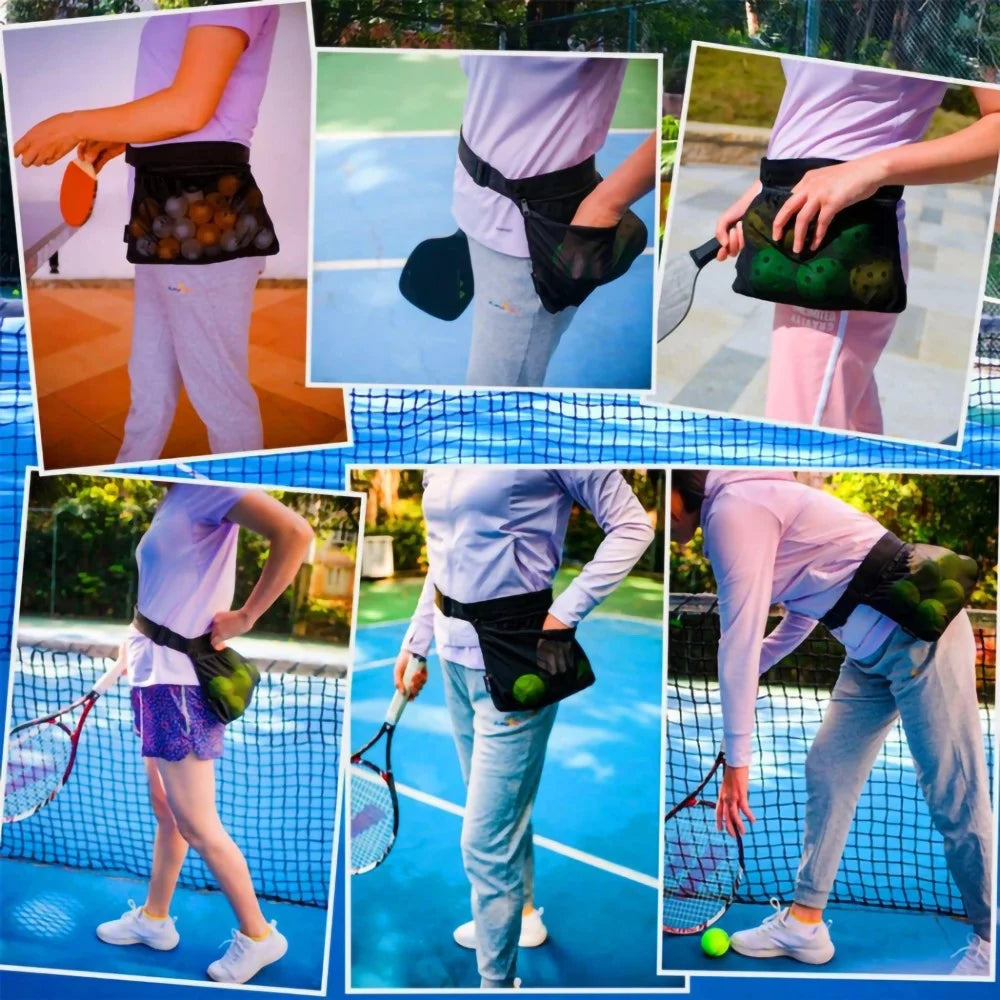 Portable Oxford Cloth Tennis Bag Holder Mesh Fanny Pack Phone Keys Storage Waist Bag - 6
