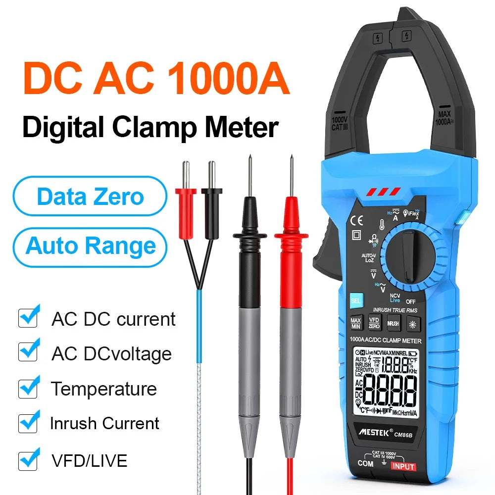 MESTEK CM86B AC / DC 1000A Clamp Meter High Precision Auto Range LCD Digital Multimeter (No Battery) - 2