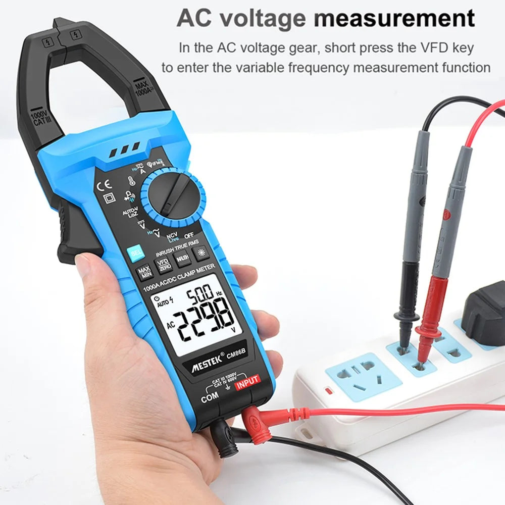MESTEK CM86B AC / DC 1000A Clamp Meter High Precision Auto Range LCD Digital Multimeter (No Battery) - 5