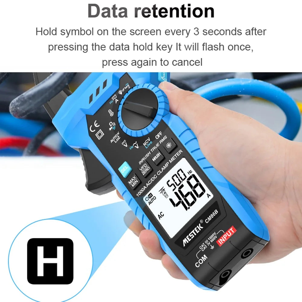 MESTEK CM86B AC / DC 1000A Clamp Meter High Precision Auto Range LCD Digital Multimeter (No Battery) - 7