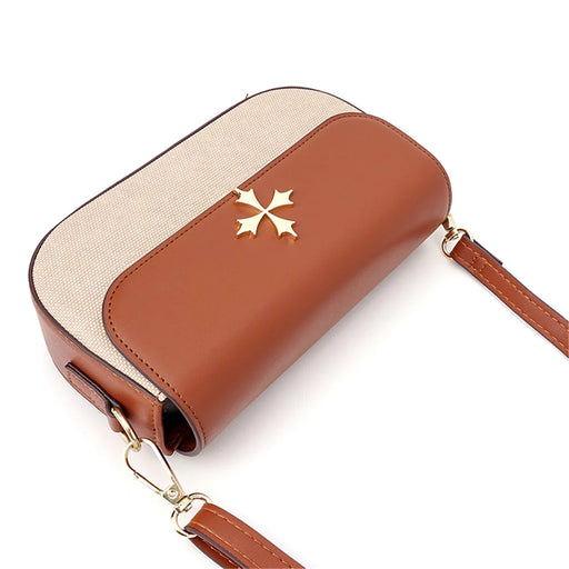 BAELLERRY N8633 Contrast Color Stylish PU Leather Women Single Shoulder Crossbody Bag - Brown - 2