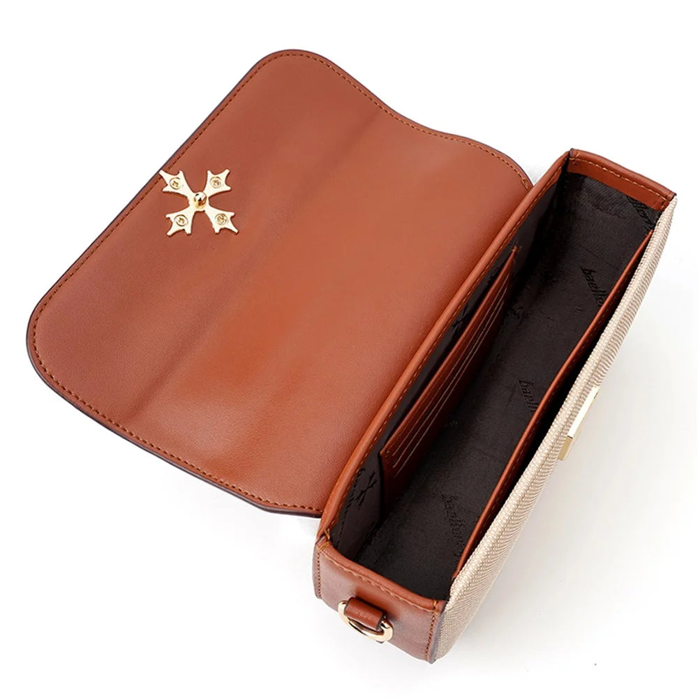 BAELLERRY N8633 Contrast Color Stylish PU Leather Women Single Shoulder Crossbody Bag - Brown - 4