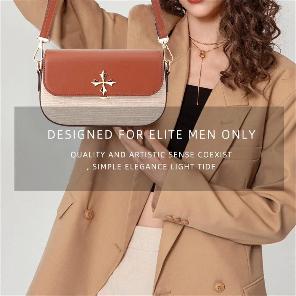 BAELLERRY N8633 Contrast Color Stylish PU Leather Women Single Shoulder Crossbody Bag - Brown - 5