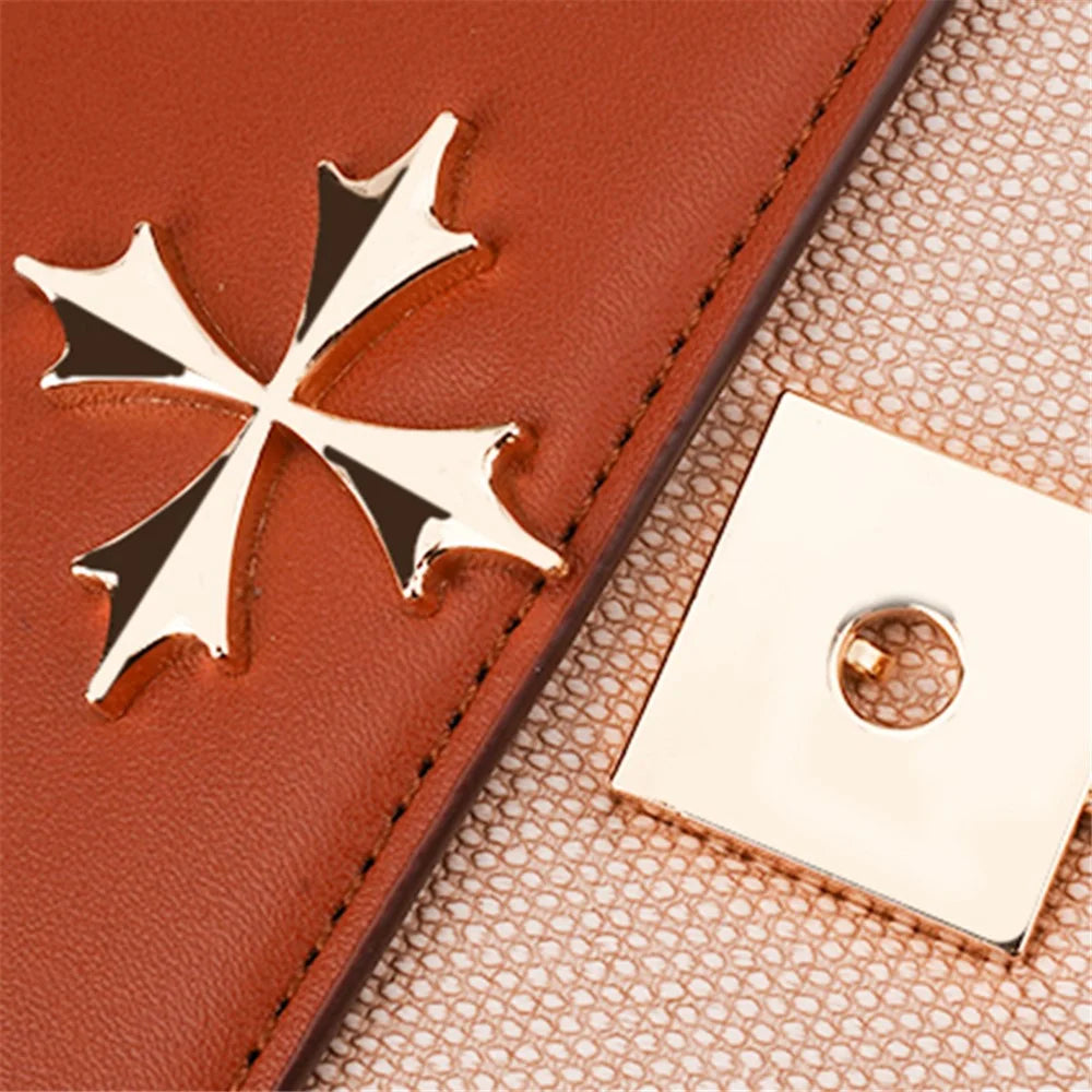 BAELLERRY N8633 Contrast Color Stylish PU Leather Women Single Shoulder Crossbody Bag - Brown - 6