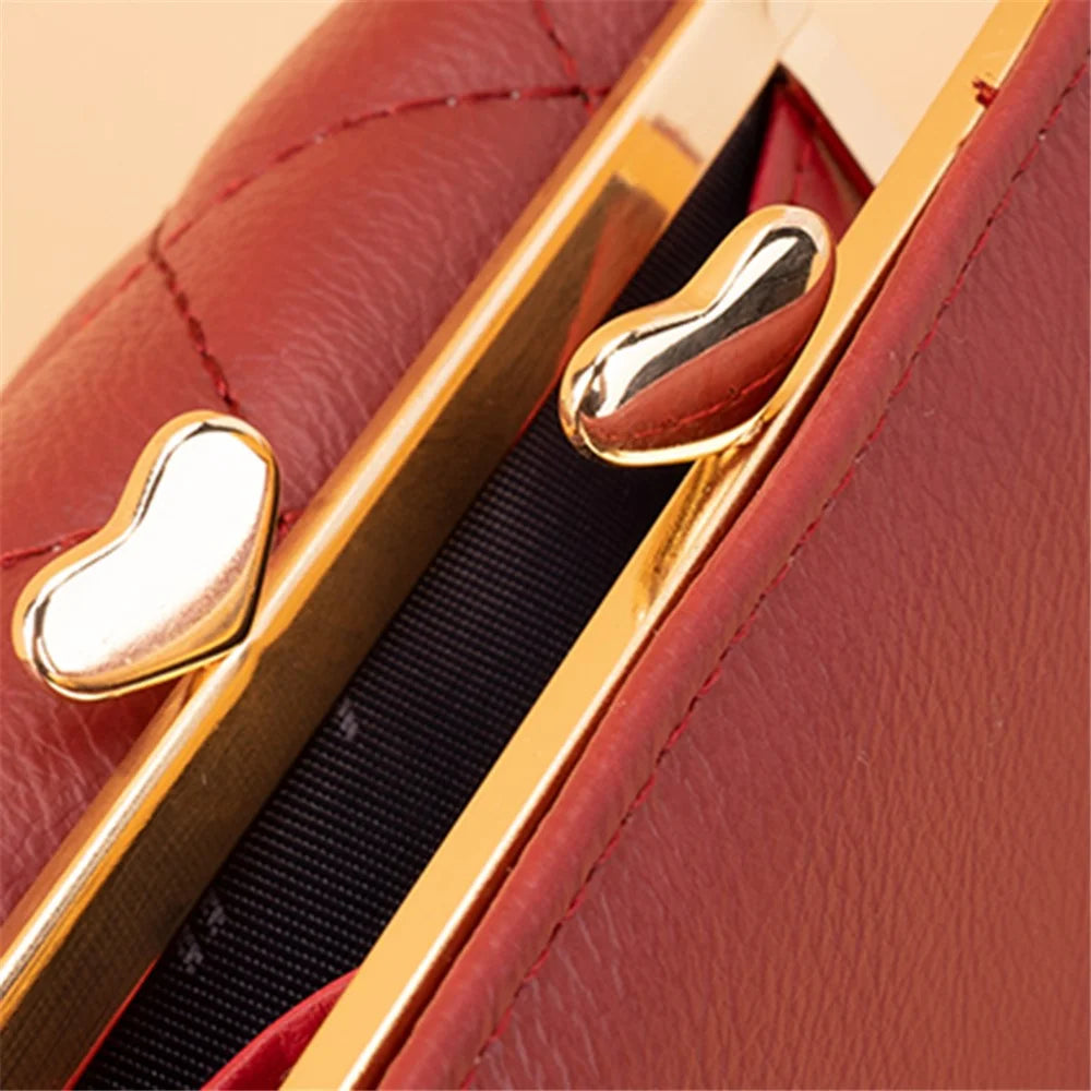 BAELLERRY N2399 Tri-fold PU Leather Short Wallet Cash Cards Holder Women Purse - Wine Red - 5