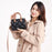 CKZC2218 Cowhide + PU Leather Rhombus Grid Women Handbag Stylish Crossbody Bag - Beige - 6
