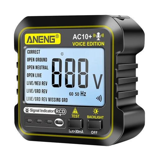 ANENG AC10+ Socket Tester Plug Detector Voice Broadcast Phase Detector Multimeter Digital Tester - EU Plug - 1