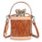 8777 Women's Drawstring Bucket Bag Cowhide Leather Casual Handbag Vintage Shoulder Crossbody Bag - 1
