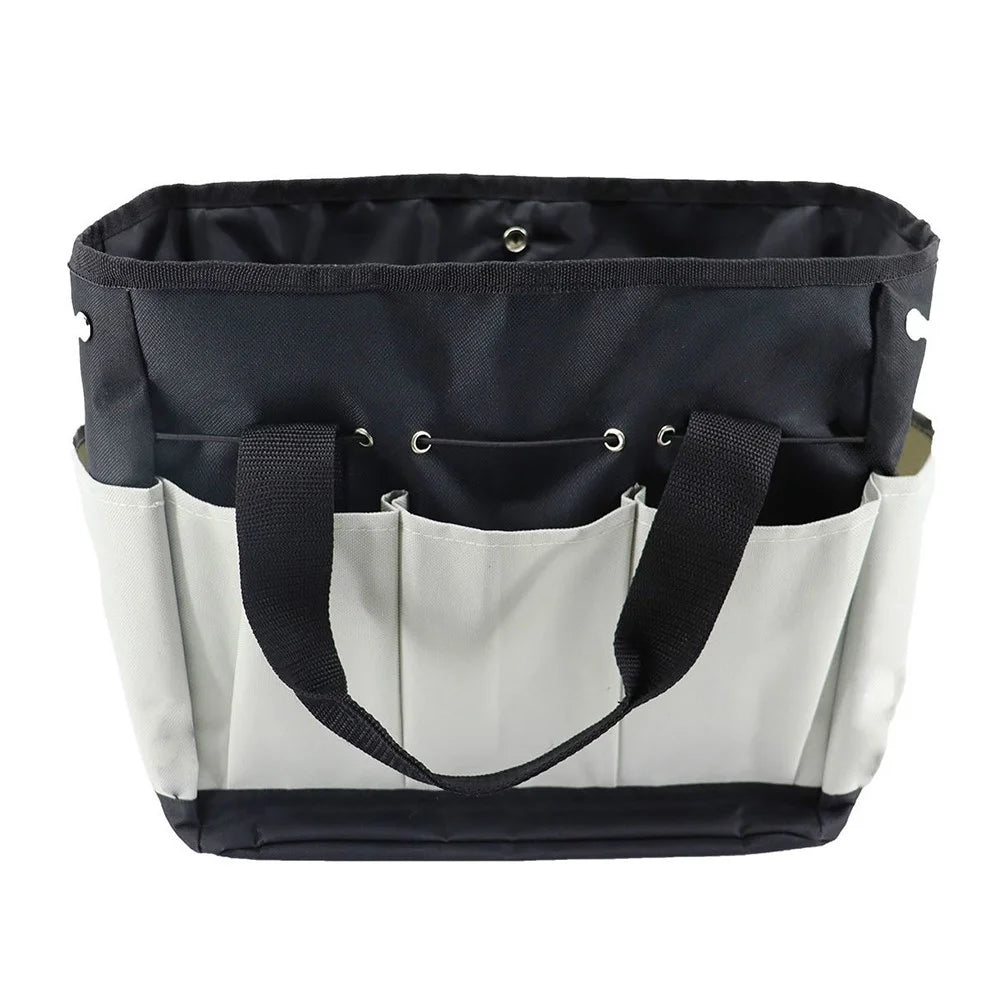 KG0006 Multiple Pockets Gardening Tool Storage Bag Oxford Cloth Gardener Carry Bag Tote Bag - Black+Grey - 1