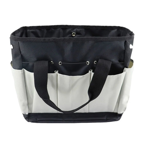 KG0006 Multiple Pockets Gardening Tool Storage Bag Oxford Cloth Gardener Carry Bag Tote Bag - Black+Grey - 1
