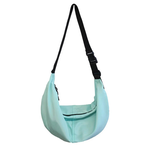 Large Capacity Nylon Gym Sports Bag Overnight Bag Crossbody Bag for Men and Women - Baby Blue - 1