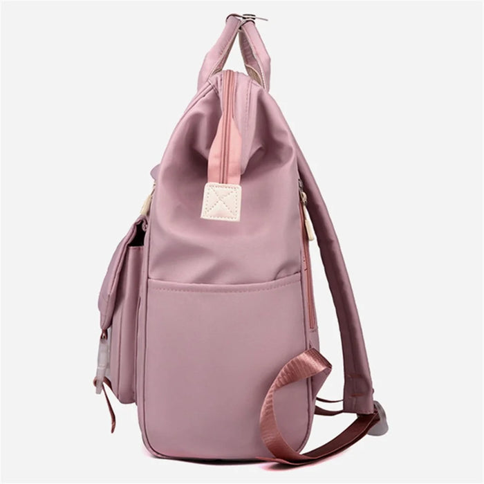 2023 Girls Travel Backpack Nylon Laptop Shoulders Bag Handbag Students School Bag Bookbag - Pink - 5