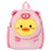 Kids Anti-Lost Design Backpack Neoprene SBR Students School Bag with 3D Cartoon Decoration, Size: S - Pink / Duck - 1
