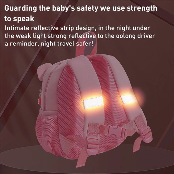 Kids Anti-Lost Design Backpack Neoprene SBR Students School Bag with 3D Cartoon Decoration, Size: S - Pink / Duck - 5