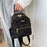 Lovely Flower Pattern Canvas Backpack Women Casual Small Dual Shoulder Bag - Black - 2