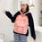 Fashion Canvas Student School Shoulder Bag Travel Backpack Daypack - Pink - 2