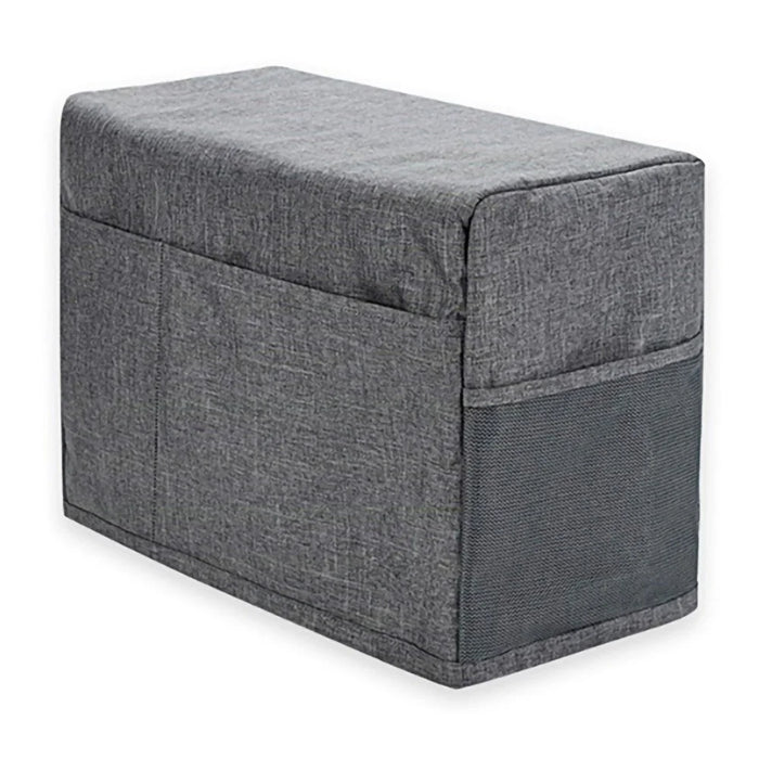 Foldable Polyester Sewing Machine Dust Cover with Two Mesh Side Pockets - Grey - 4