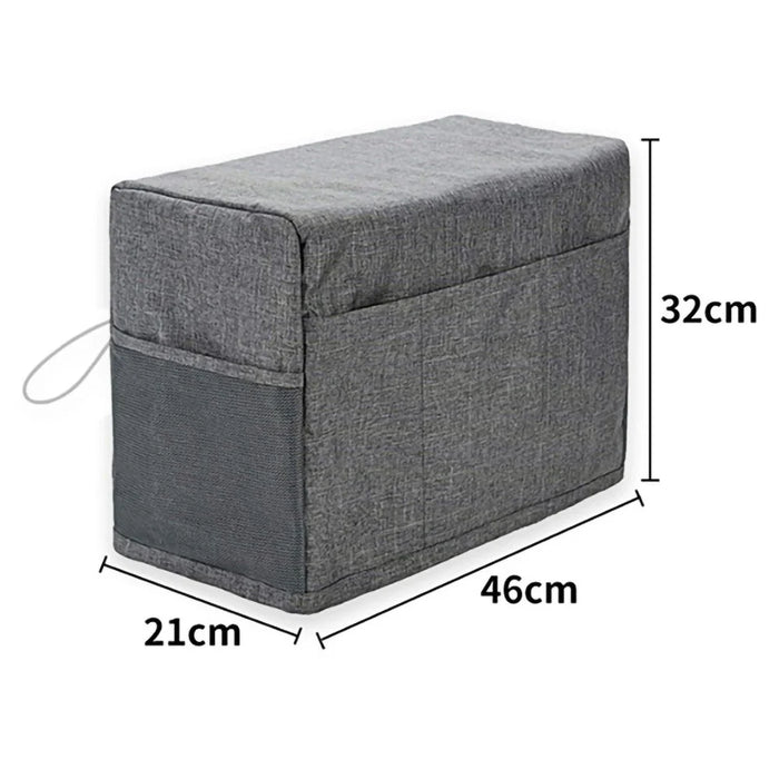 Foldable Polyester Sewing Machine Dust Cover with Two Mesh Side Pockets - Grey - 5
