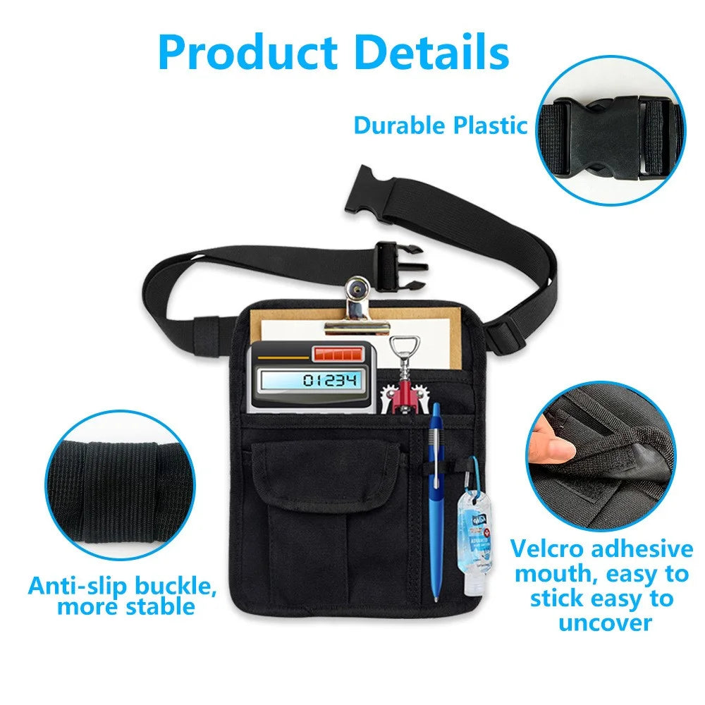 Canvas Restaurant Bar Waiter Order Waist Bag Adjustable Waistband Cash Bill Storage Bag - 5