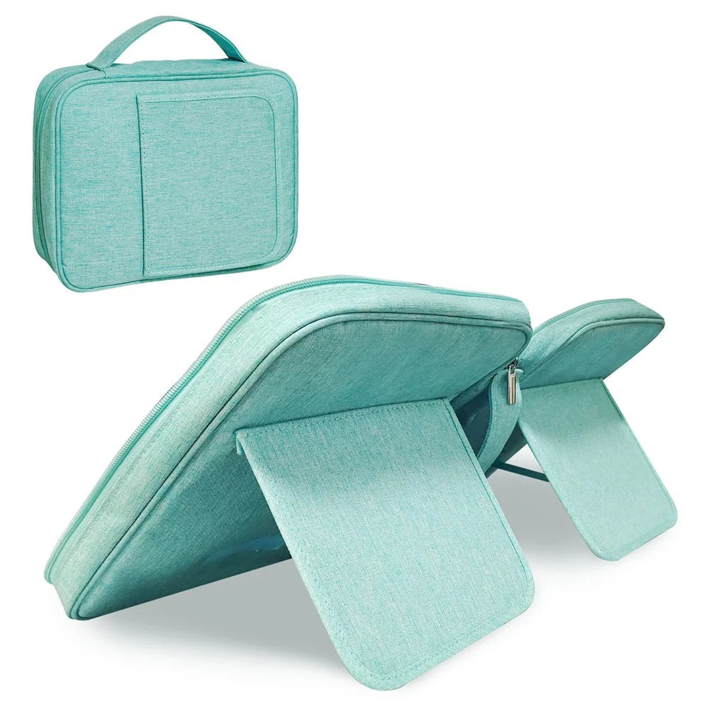 Multifunction Stationery Book Storage Bag Kickstand Design Book Display Electronics Organizer Pouch - Green - 1