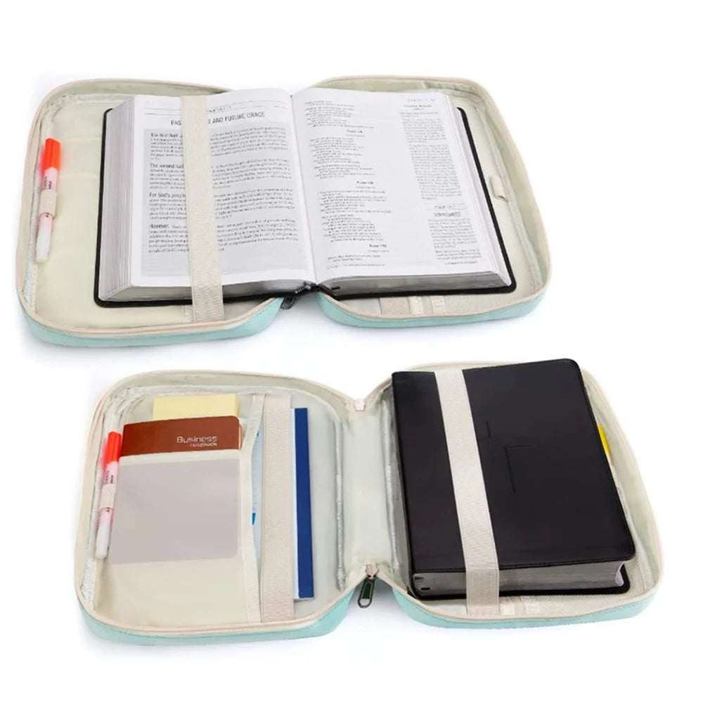 Multifunction Stationery Book Storage Bag Kickstand Design Book Display Electronics Organizer Pouch - Green - 2