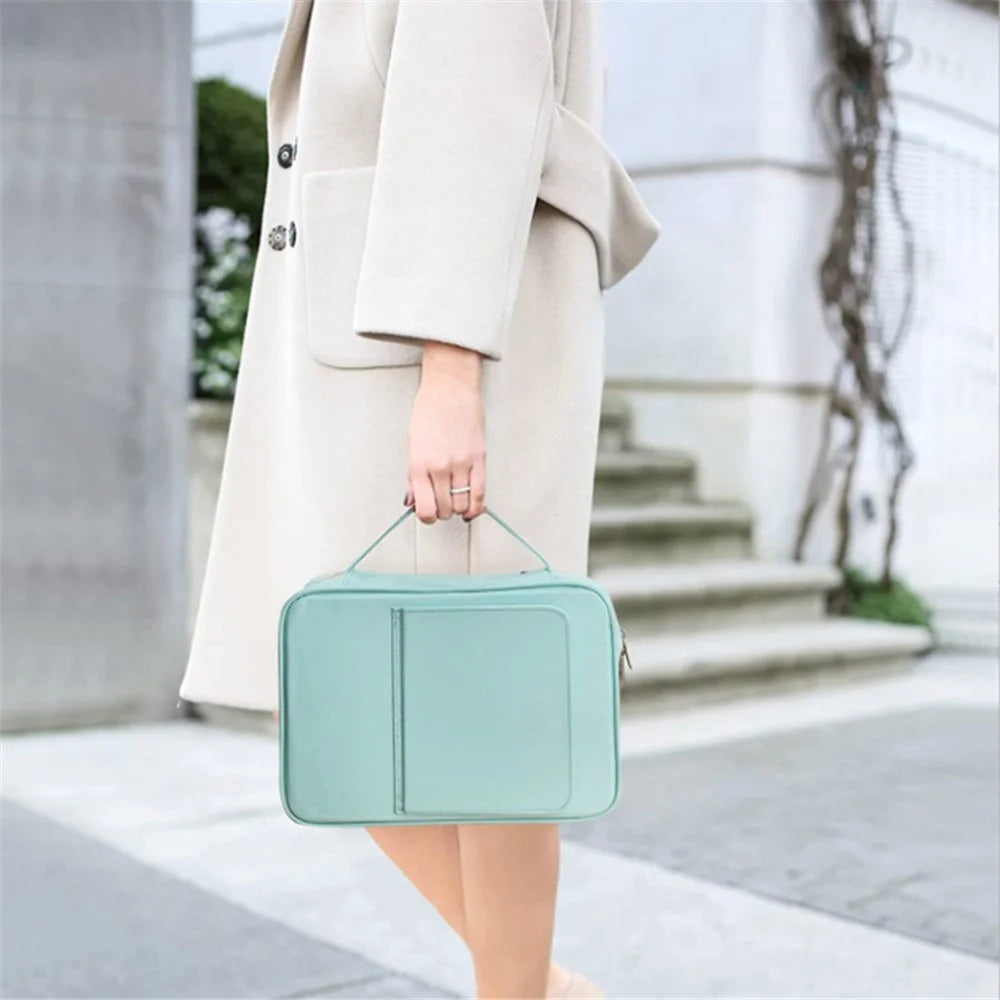 Multifunction Stationery Book Storage Bag Kickstand Design Book Display Electronics Organizer Pouch - Green - 3