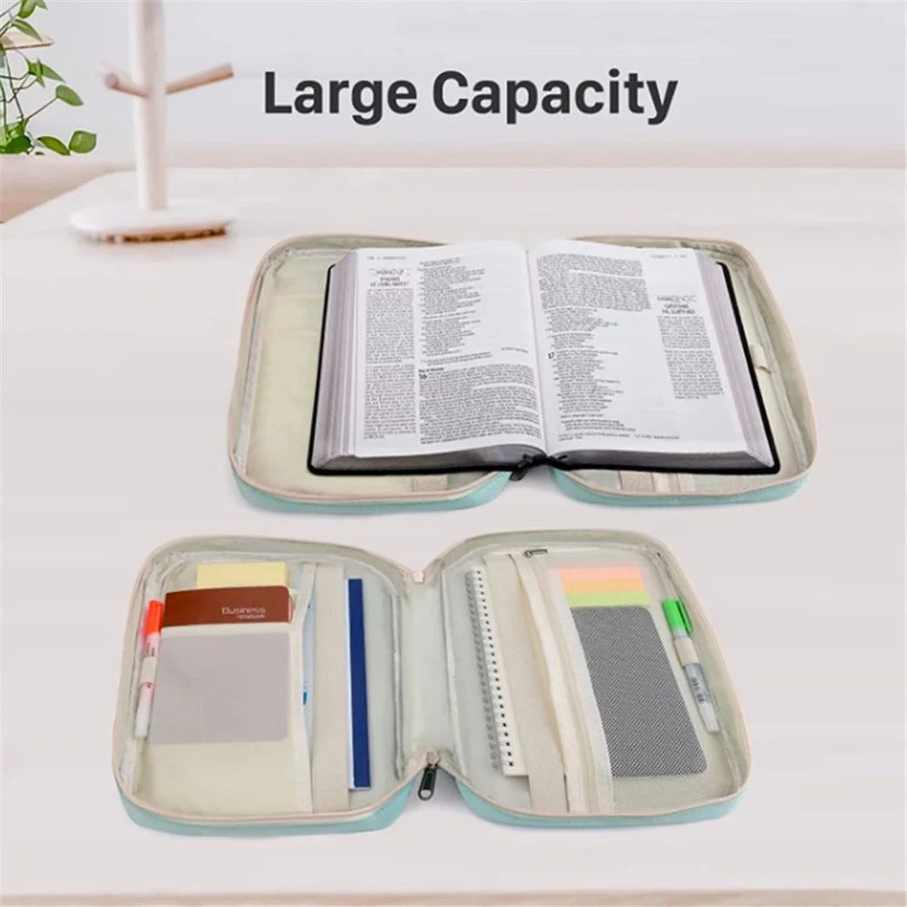 Multifunction Stationery Book Storage Bag Kickstand Design Book Display Electronics Organizer Pouch - Green - 4