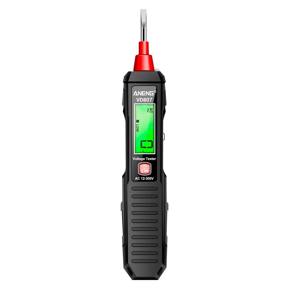 ANENG VD807 Multi-Function Voltage Display Test Pencil Zero / Fire Line Smart Recognizer LED Flashlight Wire Tester - Black - 1