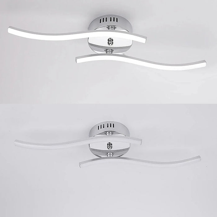 12W Modern LED Ceiling Lamp Wave Shape Ceiling Light for Bedroom Kitchen Living Room Decor - Pure White - 4