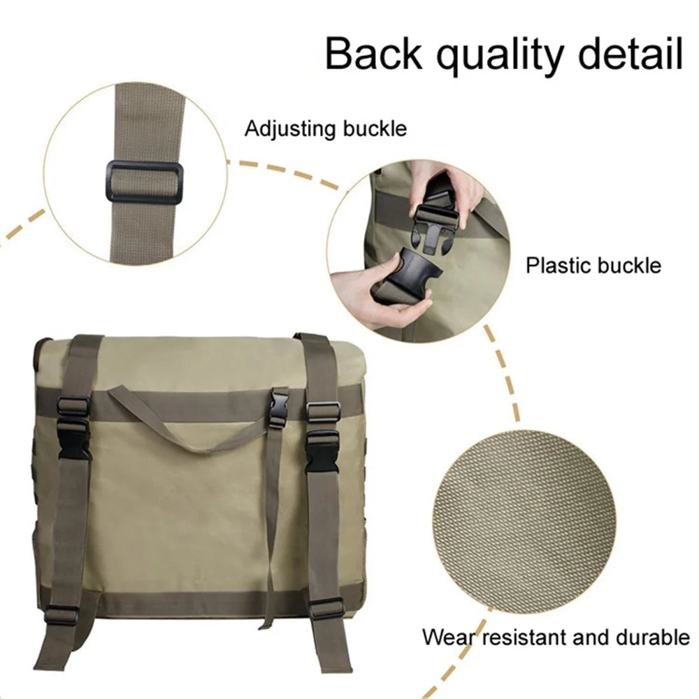 Off-Road Car Spare Tyre Hanging Bag Storage Bag Outdoor Oxford Cloth Backpack - Khaki - 5
