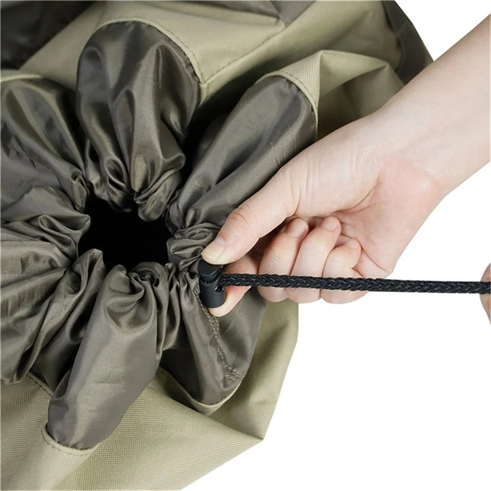 Off-Road Car Spare Tyre Hanging Bag Storage Bag Outdoor Oxford Cloth Backpack - Khaki - 7