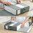 Under Bed Storage Box Oxford Cloth Foldable Clothes Blanket Organiser Handbag - Grey+Lines - 2