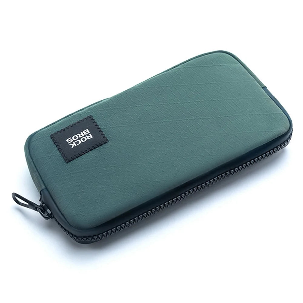ROCKBROS L001 Nylon Phone Zipper Bag Earphone Cash Keys Storage Bag - Cyan - 1