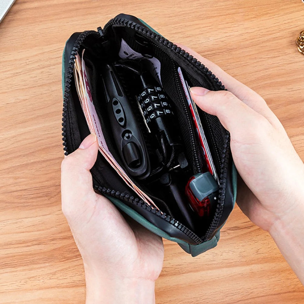 ROCKBROS L001 Nylon Phone Zipper Bag Earphone Cash Keys Storage Bag - Cyan - 2