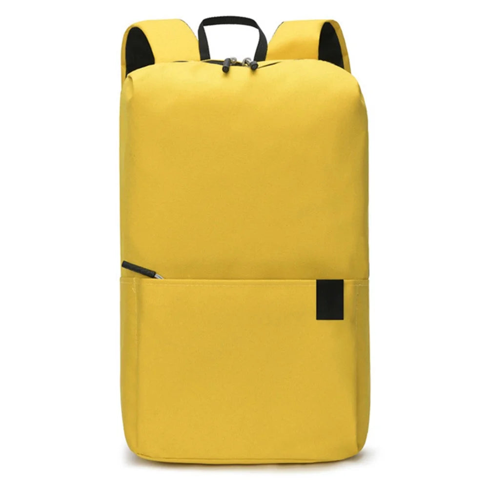 Large Capacity Student Backpack Portable Canvas Schoolbag Waterproof Travel Computer Laptop Shoulder Bag - Yellow - 1