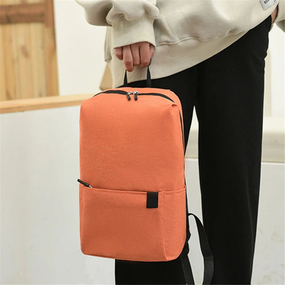 Large Capacity Student Backpack Portable Canvas Schoolbag Waterproof Travel Computer Laptop Shoulder Bag - Yellow - 7
