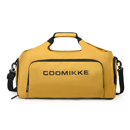 Large Capacity Oxford Cloth Sport Fitness Tote Crossbody Bag Travel Luggage Carrying Bag - Yellow - 1