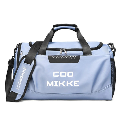 Oxford Cloth Sports Gym Bag Duffle Bag Weekend Overnight Shoulder Bag with Wet Dry Separation Pocket - Blue - 1