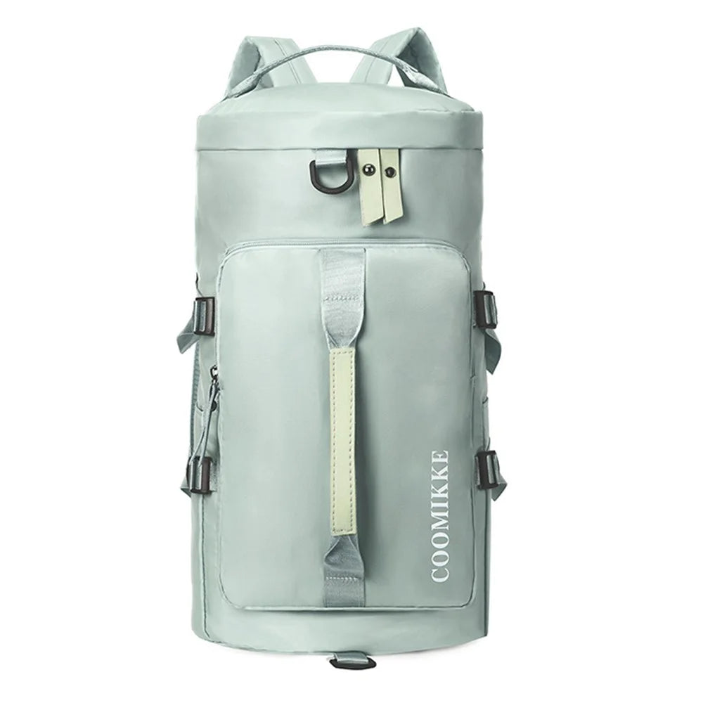Travel Backpack Oxford Cloth Gym Bag Luggage with Shoes Compartment for Swimming Hiking - Green - 1
