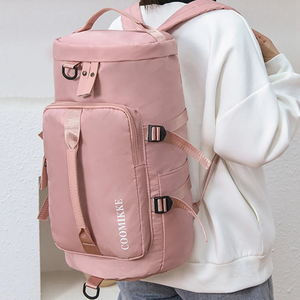 Travel Backpack Oxford Cloth Gym Bag Luggage with Shoes Compartment for Swimming Hiking - Green - 7