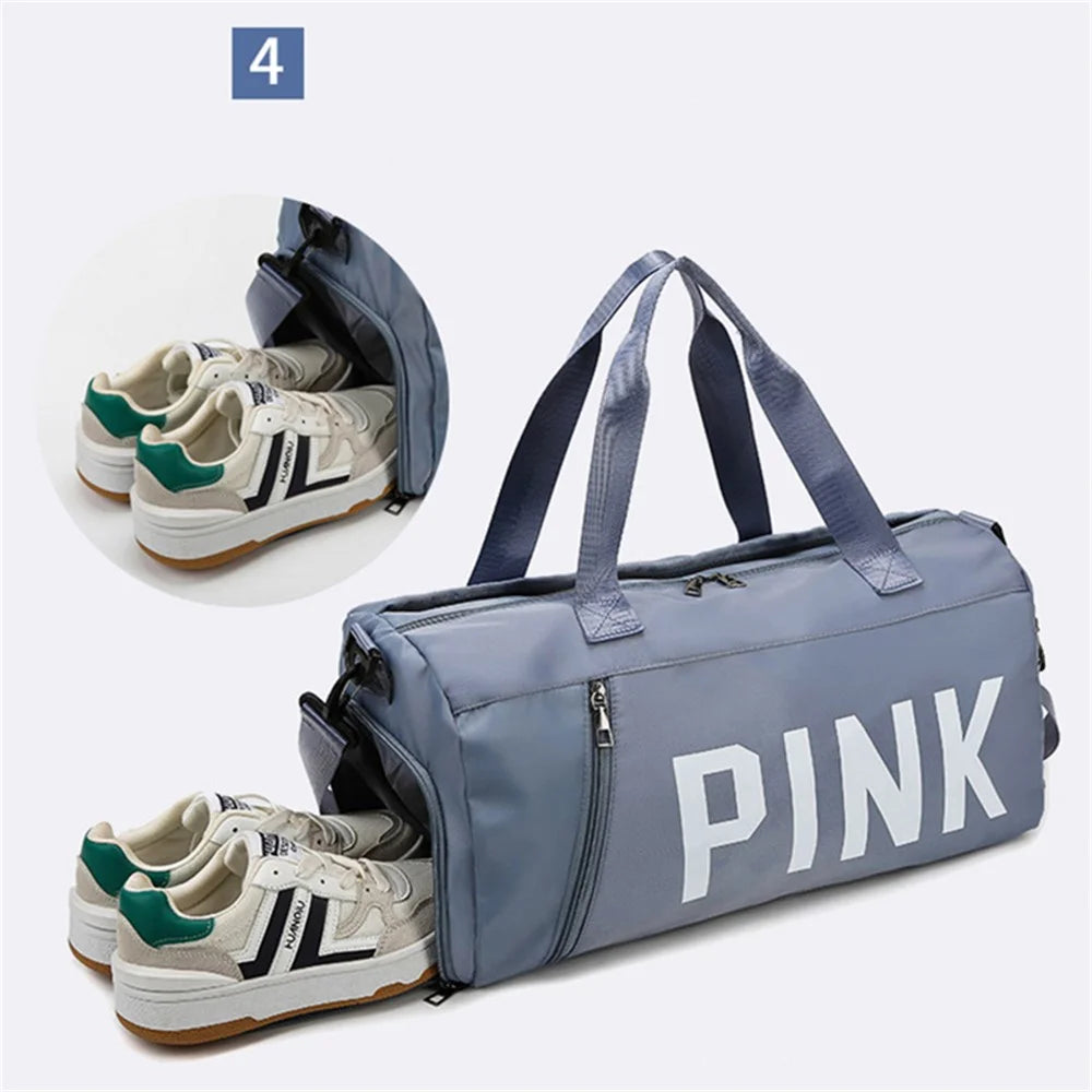 Waterproof Sports Fitness Yoga Tote Oxford Trendy Crossbody Bag Portable Travel Luggage Bag - Blue - 6