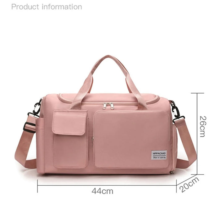 Stylish Oxford Cloth Waterproof Sport Fitness Tote Crossbody Bag Travel Luggage Bag - Pink - 7