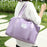 Oxford Cloth Duffle Bag Weekend Overnight Shoulder Bag Sports Gym Handbag - Light Purple - 2