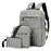Backpack USB Charging Oxford Cloth Shoulders Bag with Small Pouch + Sling Bag - Grey - 1