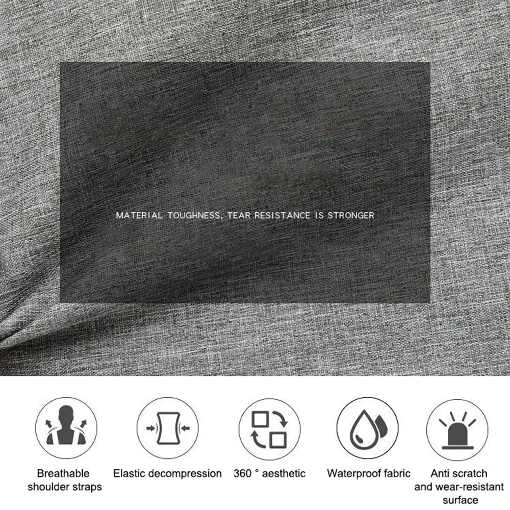 Backpack USB Charging Oxford Cloth Shoulders Bag with Small Pouch + Sling Bag - Grey - 3