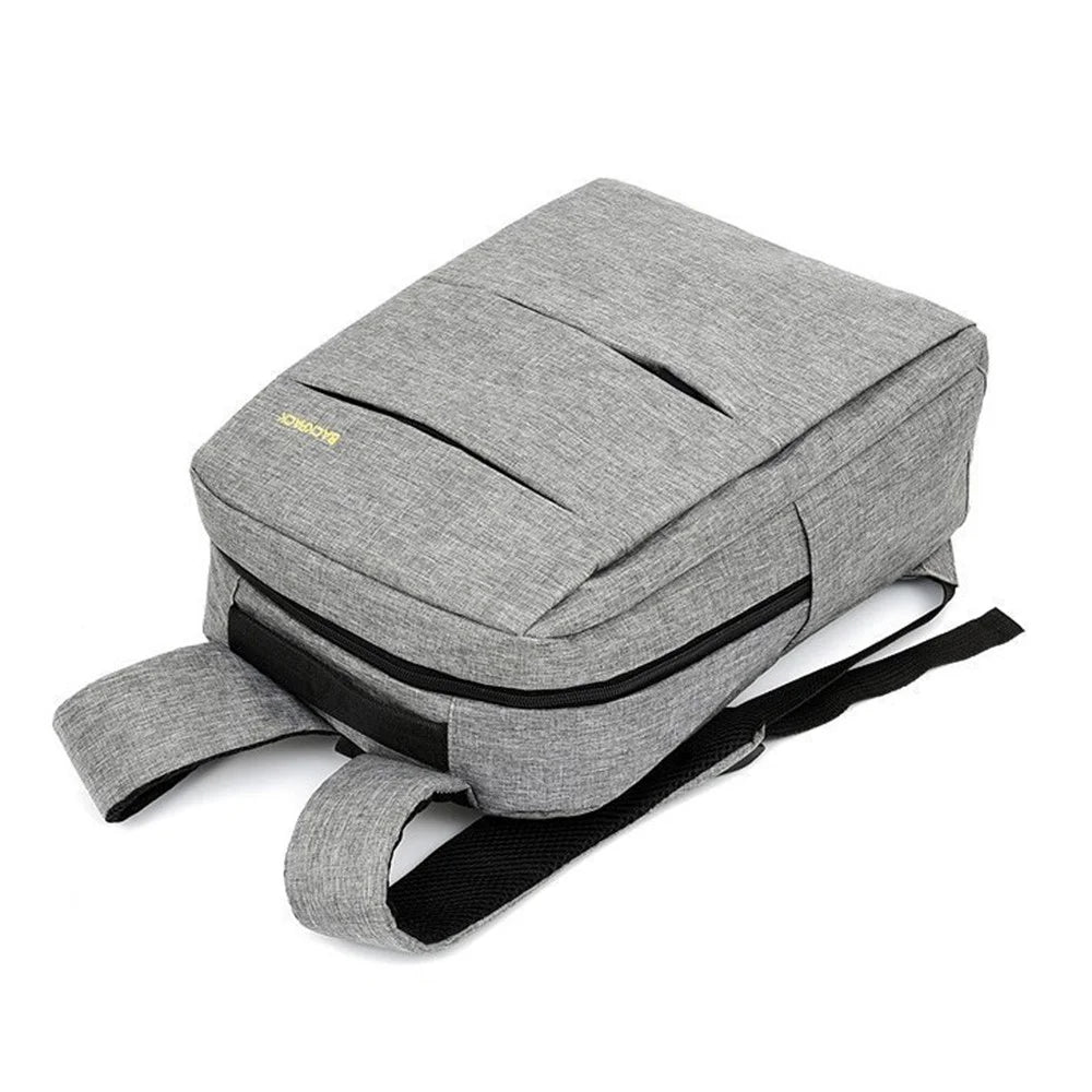 Backpack USB Charging Oxford Cloth Shoulders Bag with Small Pouch + Sling Bag - Grey - 6