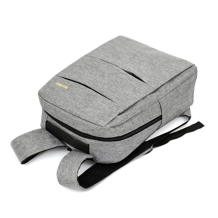 Backpack USB Charging Oxford Cloth Shoulders Bag with Small Pouch + Sling Bag - Grey - 6
