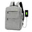 Backpack USB Charging Oxford Cloth Shoulders Bag with Small Pouch + Sling Bag - Grey - 7