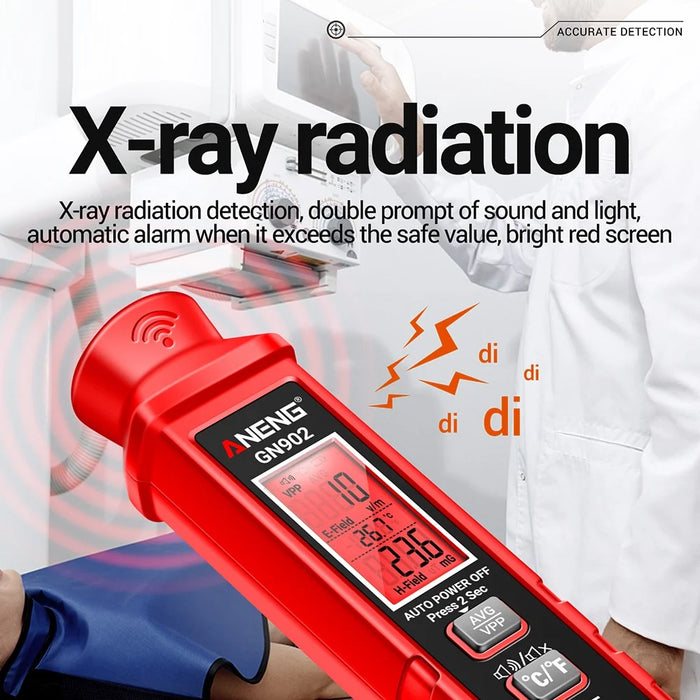ANENG GN902 Radiation Detector LCD Backlit Digital Display Electromagnetic Radiation Measurer Tester - 4