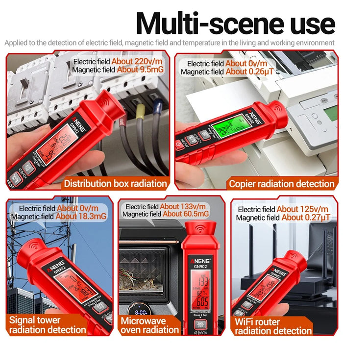 ANENG GN902 Radiation Detector LCD Backlit Digital Display Electromagnetic Radiation Measurer Tester - 7